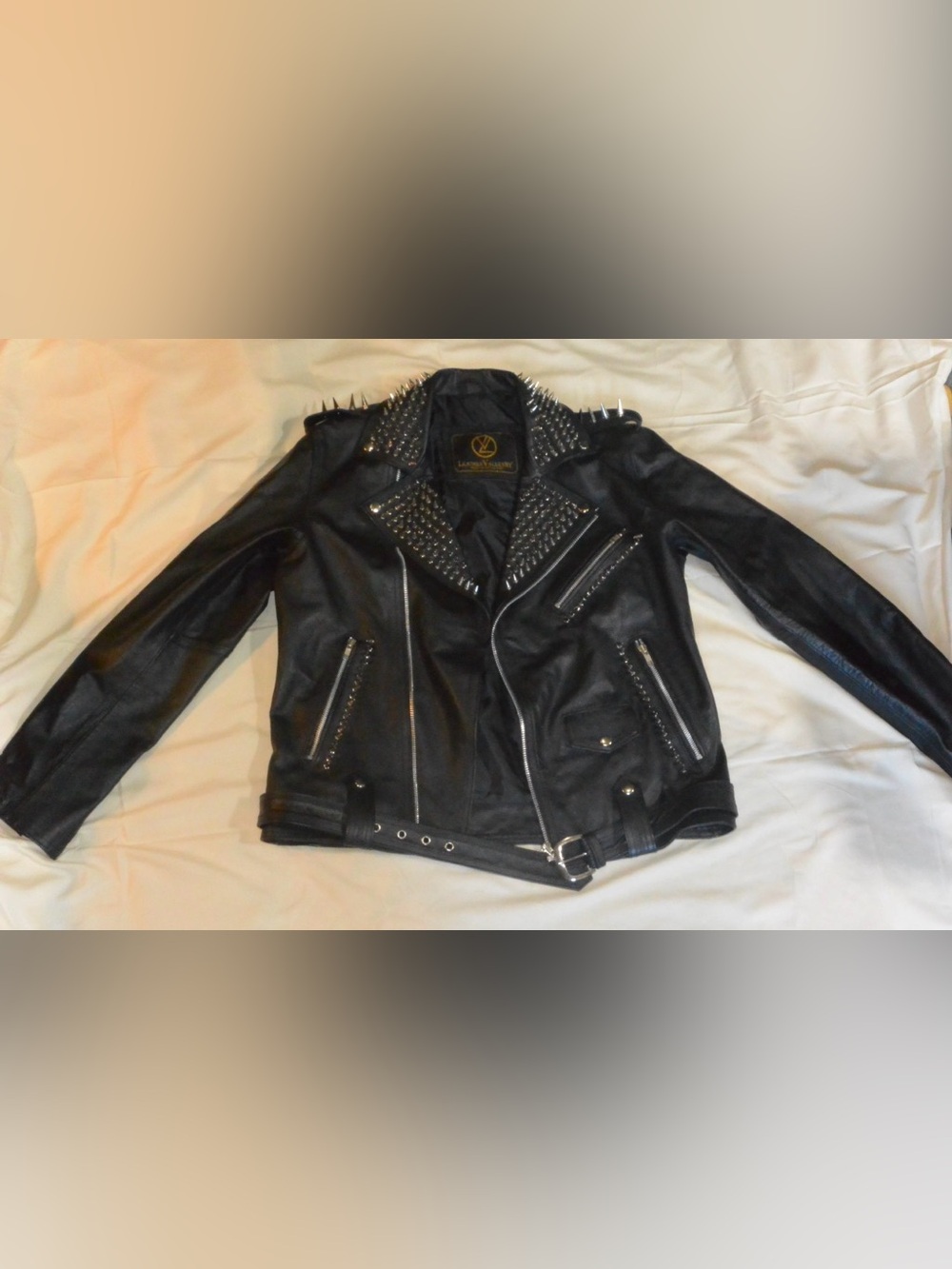 Women’s Studded Black Leather Biker Jacket - NWOT